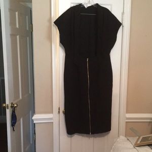 Super cool backless black dress With sexy double zipper detail
